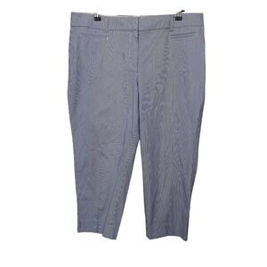 NWT Talbots Perfect Crop Pants Petite Size 16 P Blue White Stripe